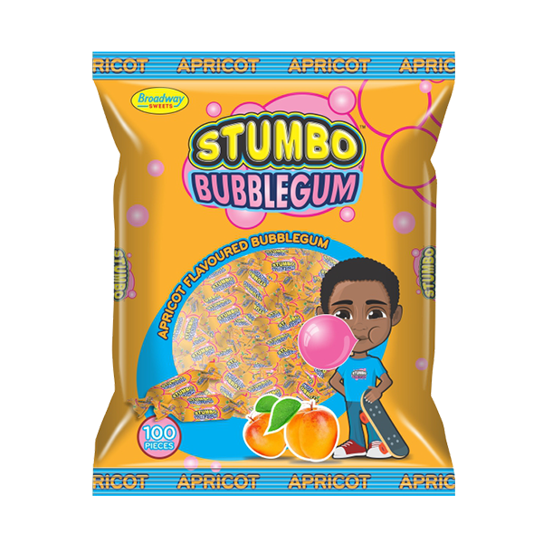 Broadway-Sweets-Stumbo-Bubblegum-3D-Bag_Apricot Stumbo Apricot Flavoured Bubblegum - Image 1