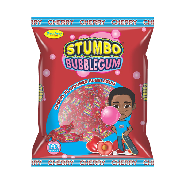 Broadway-Sweets-Stumbo-Bubblegum-3D-Bag_Cherry Stumbo Cherry Flavoured Bubblegum - Image 1