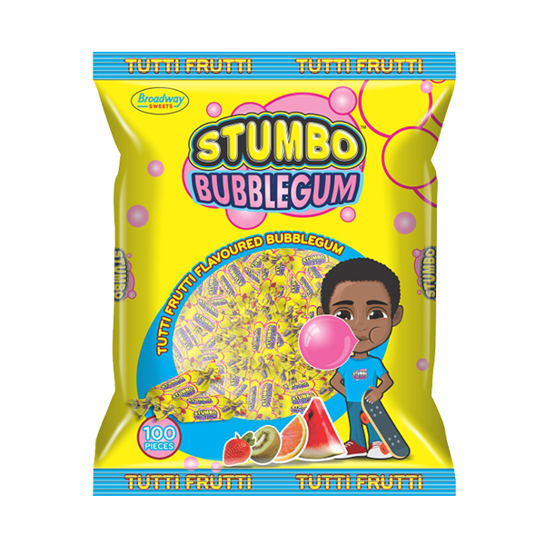 Broadway-Sweets-Stumbo-Bubblegum-3D-Bag_Tutti-Frutti Stumbo Tutti Frutti Flavoured Bubblegum - Image 1
