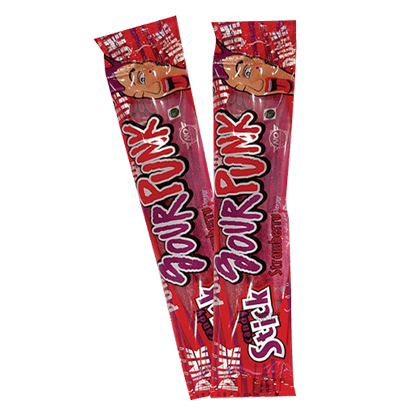 sour-punk-stick-strawberry-bag Sour Punk Candy Sticks - Strawberry - Image 1