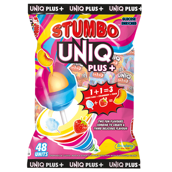 stumbo-uniq-plus-bag-48 Stumbo Uniq Plus Lollipops 48 - Image 1