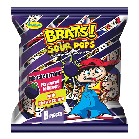 Brats Sour Pops 3D Bag_Blackcurrant Brats Sour Pops 3D Bag_Blackcurrant